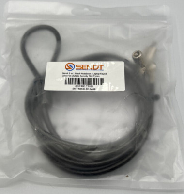 Sendt Black Notebook Laptop Keyed Lock for MULTIPLE Security Slots