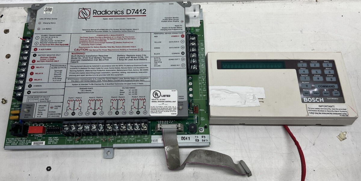 Parts - Radionics D7412 Digital Alarm Panel With Bosch D1255
