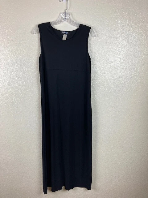 Style & Co Women's Black Sleeveless Pullover Maxi Dress Sz PM - Image 2 of 4