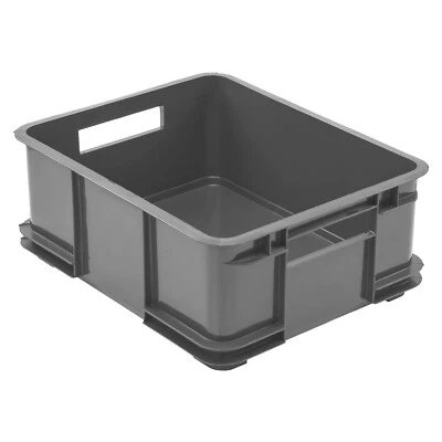 Boîte empilable Euro Bruno Eco grise boîte empilable 20,5 L transport contene... - Photo 1/4