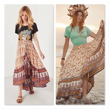 SPELL & THE GYPSY Womens M or 10 Orange Gypsy Love Castaway Maxi Skirt NEW  RARE