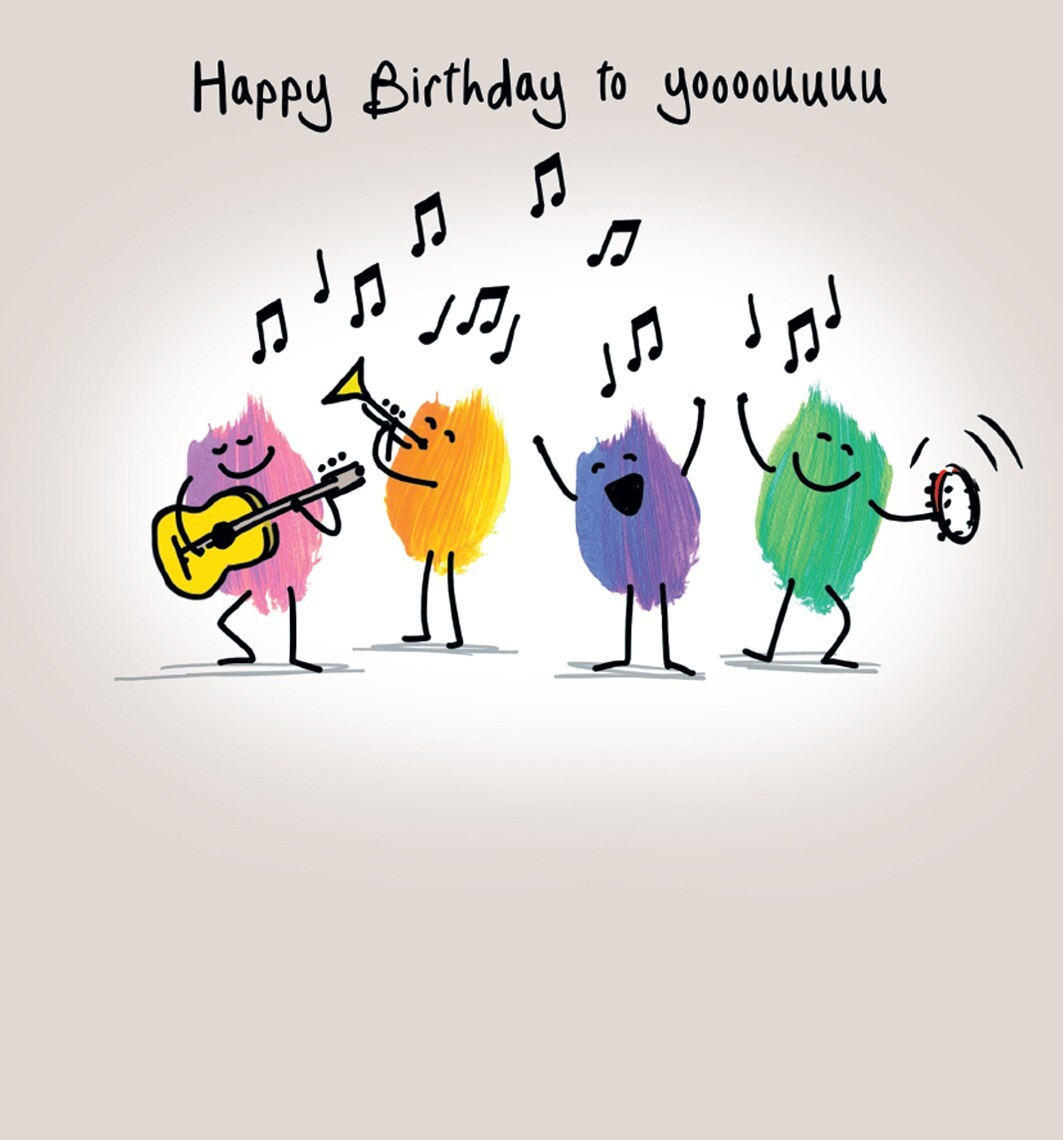 Funny Birthday Card – The Smudges Band – Quirky Card for Music Lovers