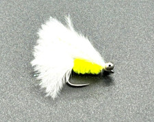 6 x Chain Eye Cats Whisker (Yellow Body, White Wing) - Trout Fishing Flies