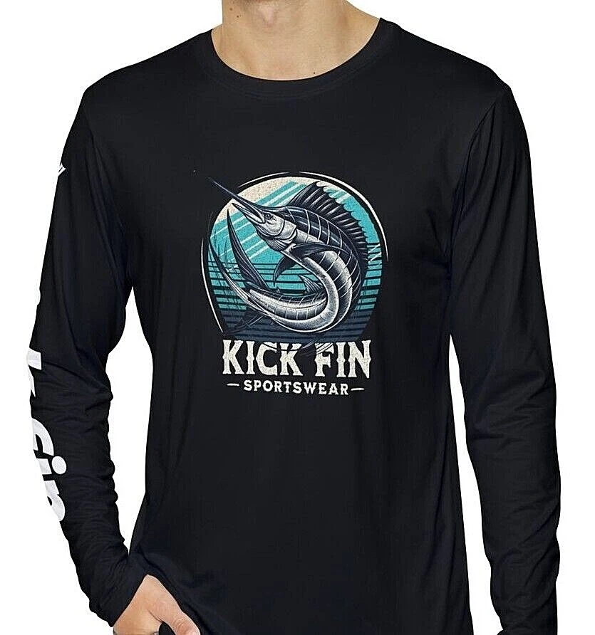 Kick Fin Sportswear Lightweight Moisture Wicking Long Sleeve Fishing T-Shirt
