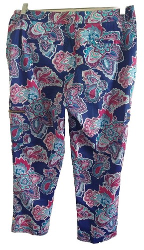 CHICO'S SIZE 0.5 MISSES TEENS CARGO STYLE STRETCH PANTS FLORAL AND PAISLEY NWOT - Picture 2 of 8