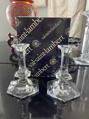 Val Saint Lambert Crystal Elysee 5127 Chandelier 170mm CandleStick 6 1/2''