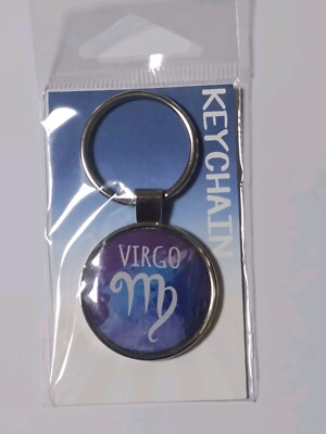 Virgo Keychain Astrological Sign Zodiac Dome Astrology Keytag New Keyring Gift 