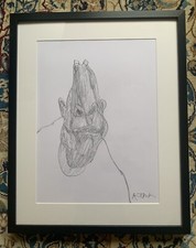 Original Hand Signed 🖌️Framed Quentin Blake Drawing, With Provenance. Size A3