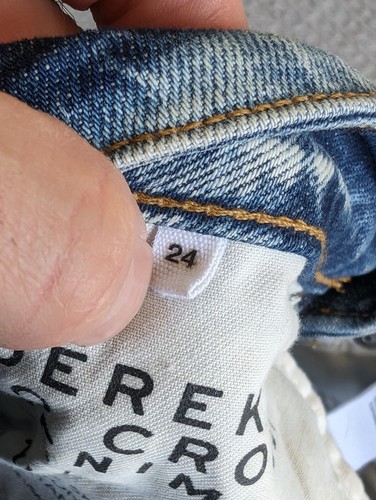 Jeans Derek Lam 10 Crosby donna 24 blu Tali vita alta skinny elasticizzato patchato - Foto 9 di 15