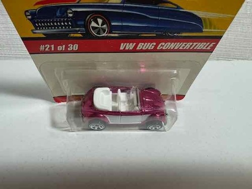 Hot Wheels VW bug convertible Carded #21 of 30 pink - Picture 3 of 6