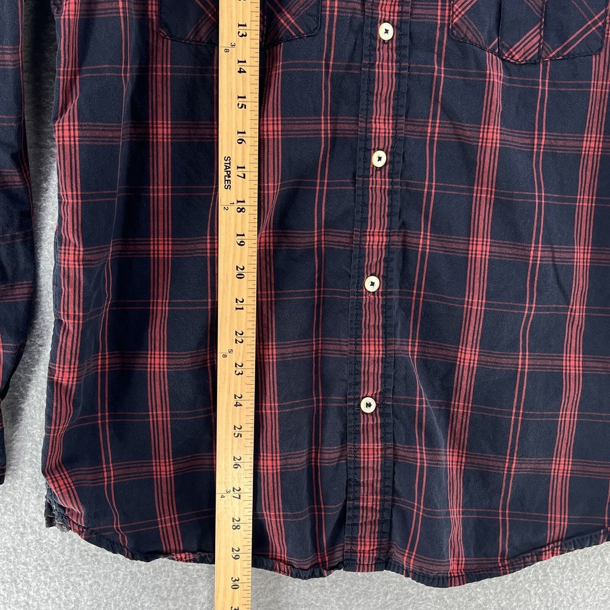 Chemise Homme Nautica Jeans Company à Carreaux, Manches Longues, Boutonnée, Taille L, Neuve Avec Petits Défauts