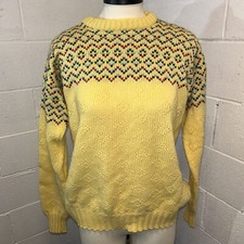Vintage 70s 80s Robe Di Kappa Sweater Women  s yellow bold print size med S1