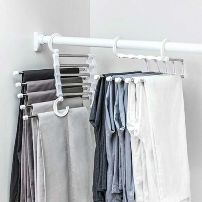 5in 1 Closet Organizer Space Saver Retractable Hanger Rack For