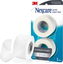 2 Rolls Medical Paper Tape Secures Dressings and Lifts Away Gentle 1 In x 10 Yds