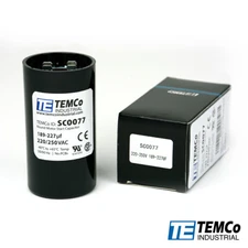 TEMCo 189-227 uf/MFD 220-250 VAC volts Round Start Capacitor 50/60 Hz -Lot-1