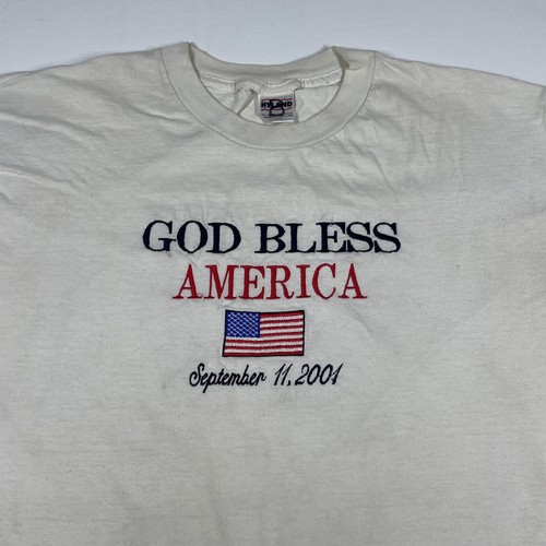 Vintage Hyland Herren T-Shirt Größe XL God Bless America September 11 USA Flagge - Bild 2 von 10