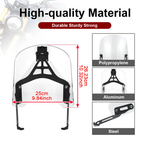 Deflector de viento apto para Triumph Bonneville Scrambler 1200 XE / XC / BE 2019-2022 - Imagen 3 de 14