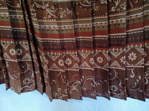 Vintage Leslie Fay Pleated Midi Skirt Women’s Plus 18 Brown Paisley Stretch 90s - Picture 4 of 24