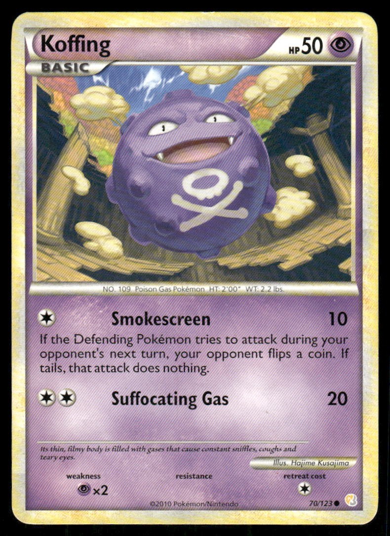 Pokemon Tcg Koffing #70 Pokemon HeartGold & SoulSilver LP