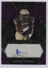 2023 Select Draft Picks Purple Lazer Prizm 42/89 DeWayne McBride Auto 1t2c