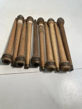 Wood Bobbins Spools Wooden Industrial Style Spindles 8.75" Wooden Quills Lot-10:
