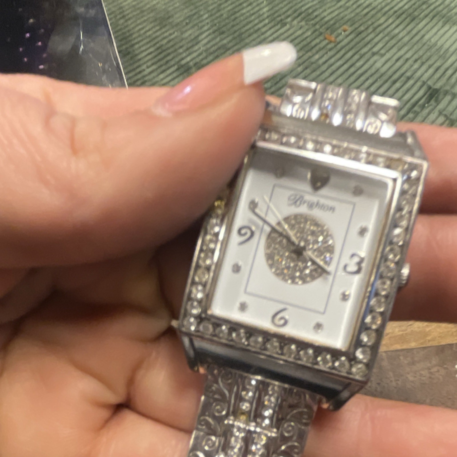 Brighton Women's Silver Tone Rectangular Diamond … - image 8