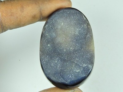 33X49X09 MM Dyed Black Onyx Druzy Agate Oval Cabochon Loose Gemstone 140Cts. E97