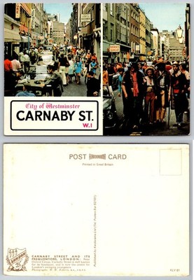 Vintage Carnaby Street London Postcard 1960s 70s Swinging Fashion Scene UK