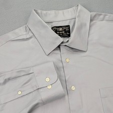 Pronto Uomo Shirt Mens 18 34/35 Gray Modern Fit Non Iron Dress Long Sleeve