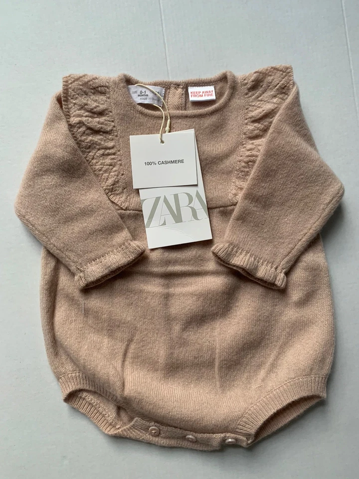 Zara 100% rose cashmere bodysuit size 56 new - Image 2 of 2