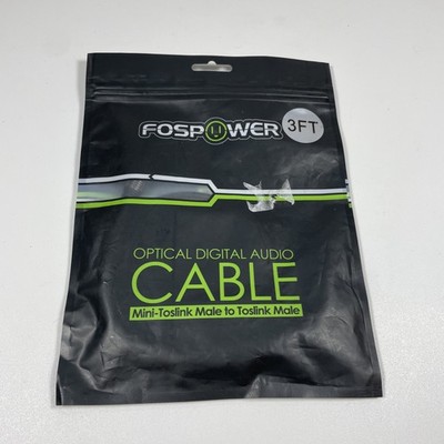 FosPower 3ft 24K Gold Plated Toslink to Mini Toslink Digital Optical S/PDIF