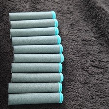 Lot of 9 Flexible Foam Bendy Hair Rollers 9/16 in Barrel Gray/Blue End Caps