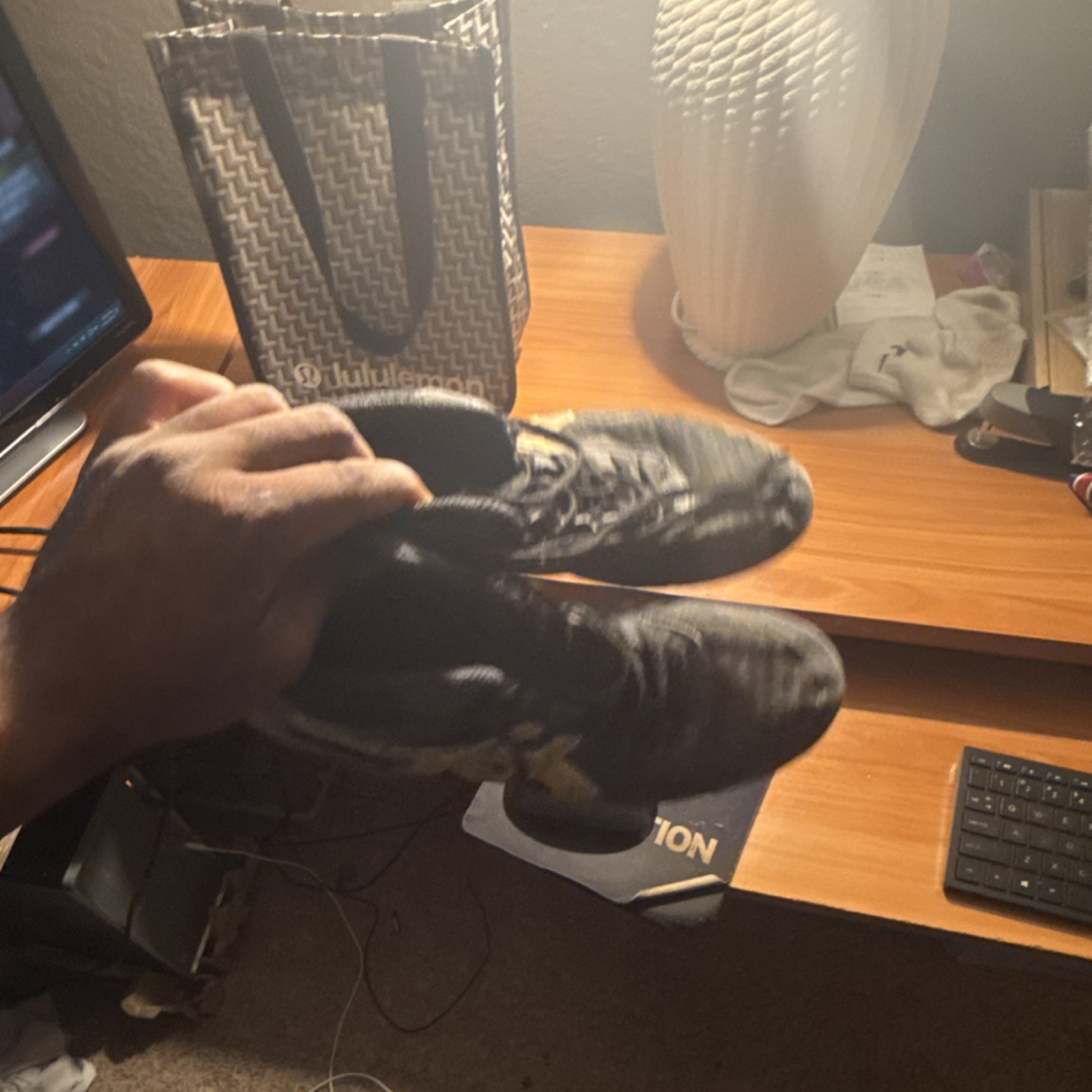 ASICS 1081A037 Men's Wrestling Shoes Black Gold Lightweight Athletic Footwear thumbnail 2