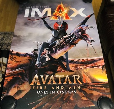 AVATAR FIRE AND ASH Original DS Double Sided 27x40 Movie Poster IMAX VERSION