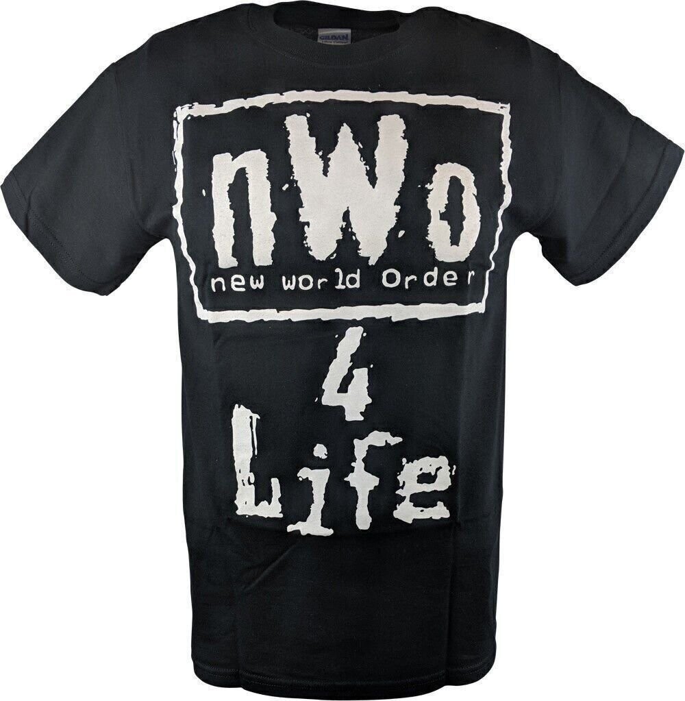 nWo 4 Life WCW White Logo Mens Black T-shirt | eBay