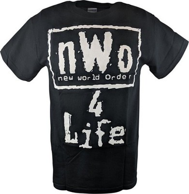 スポーツ選手 nwo.nwo .nwo4Life nWo 4 Life WCW White Logo Mens Black T-shirt | eBay