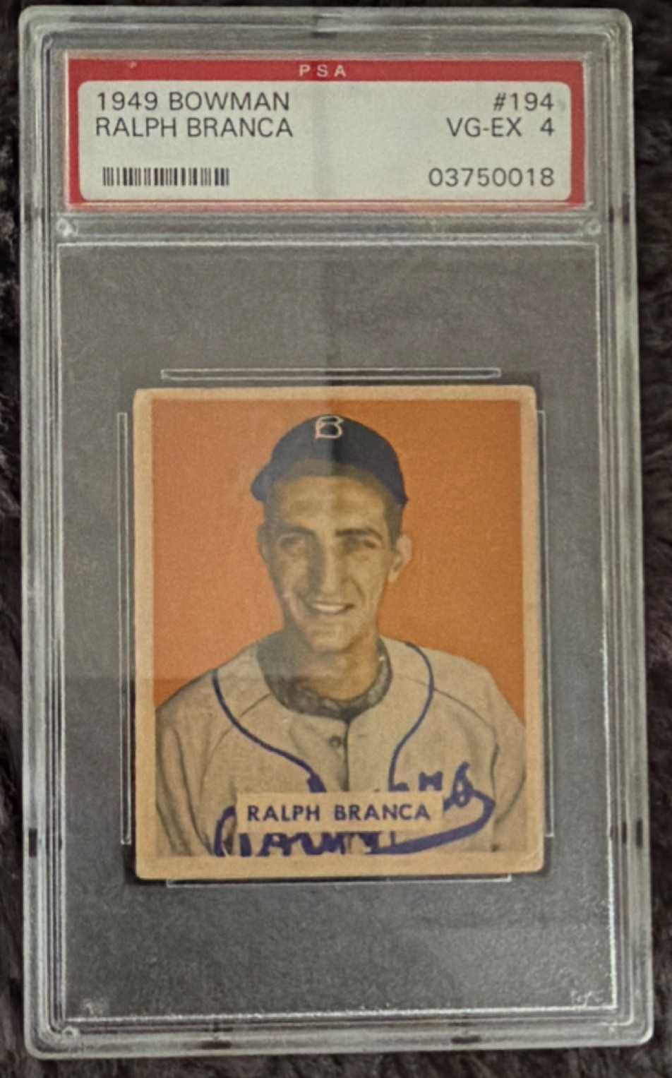 1949 Bowman Ralph Branca #194 Gray Back Rookie PSA 4 Brooklyn Dodgers