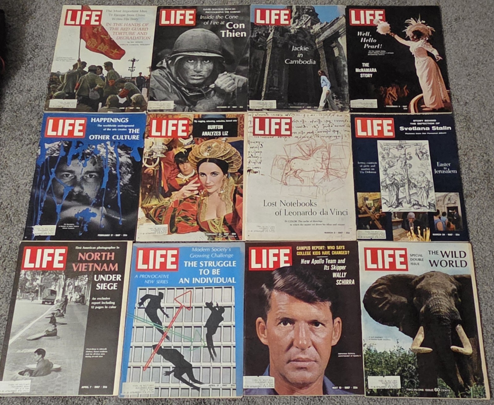 Vintage Life Magazine Lot Of 12 1967