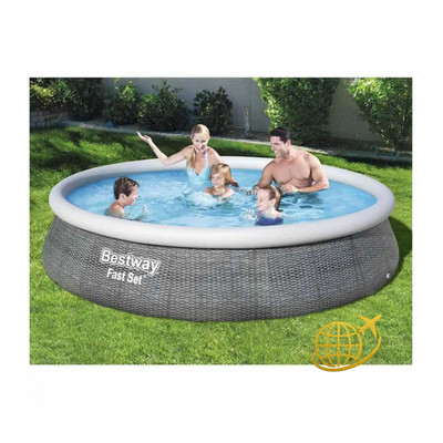 Aufblasbares Pool-Set mit Pumpe 396x84 cm Outdoor-Garten-Wasser-Spielbecken