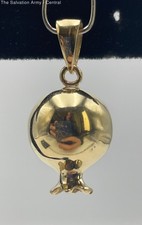 14K Yellow Gold Fine Jewelry Polished Pomegranate Pendant 3.94 Grams
