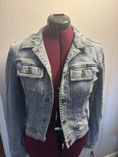 DKNY Vintage Crop Jean Jacket distressed Y2K woman  s size S