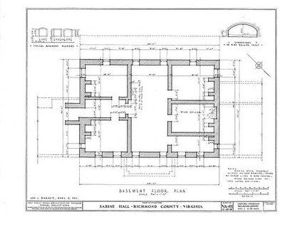 2. Basement floor plan - Sabine Hall, State Route 624 vicinity, Warsaw,
