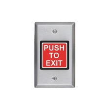 SDC 422U Push to Exit Button,2-7/8 in.W,Momentary 45LY10