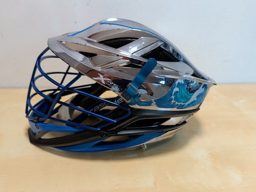Cascade XRS Pro Lacrosse Metallic Chrome Helmet Blue  OSFM One Size Fits Most