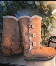 UGG Brown Suede Shearling Lined Knee High 3-B...