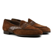 Mocasín Belga Berwick Polo Gamuza con Imitación Cocodrilo - Sin Tarifas para Clientes de EE. UU.