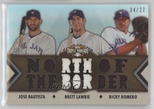 2012 Triple Threads Relic Combos Sepia 4/27 Jose Bautista Brett Lawrie 0ii1