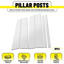 For Nissan Titan Crew Cab 2004 2005-2015 Chrome Window Pillar Post Trim 6Pcs/Set