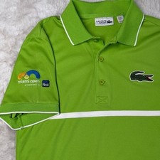 Lacoste Sport Miami Open Ultra Dry Polo Shirt Womens US XS FR 2 Green Tennis