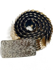 Women's Belt 70's 80's Gold Tone Stretchy Metallic Stretch Fish Scale VTG